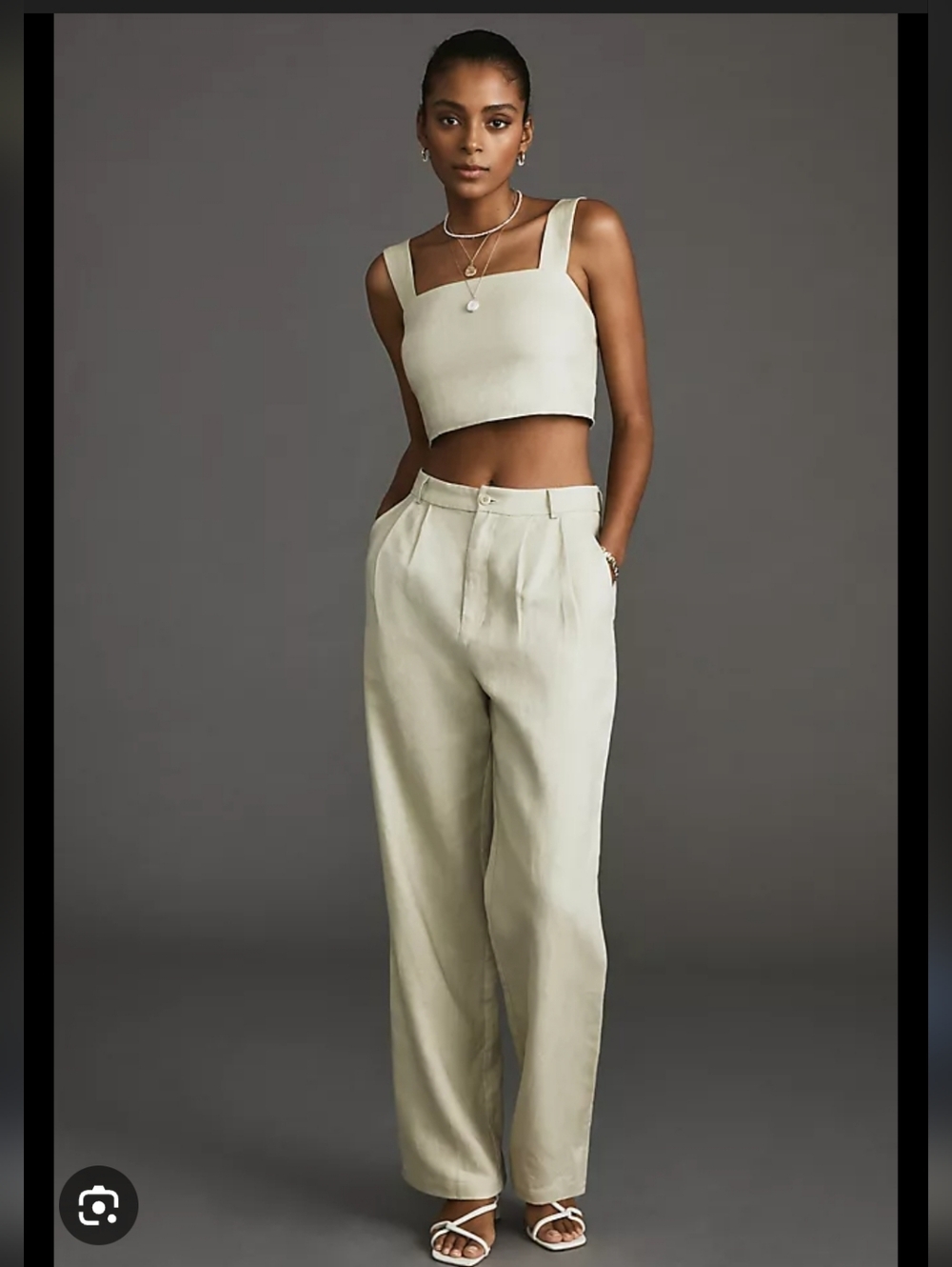 Reformation Olivia Trousers & Crop Top Two Piece Set